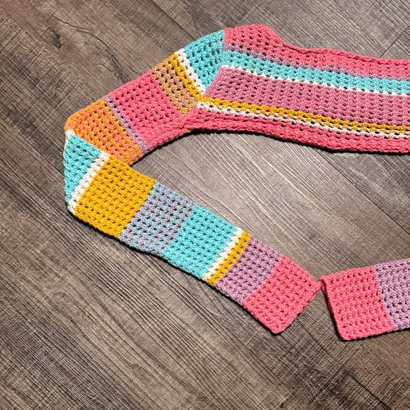 Urban Outfitters Multicolor Crochet Crop Top - Pink, Turquoise, Yellow, Lavender - Picture 7 of 7